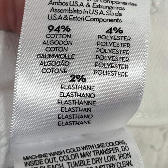 Mother Denim White Jeans 26 High Rise Raw Hem Cotton Blend Hustler Ankle Fray - Picture 5 of 6